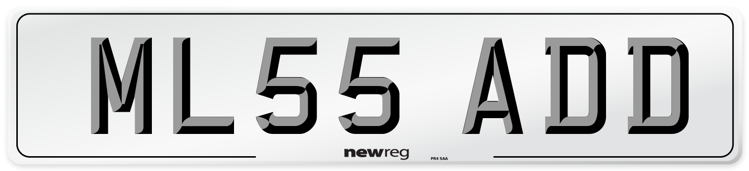 ML55 ADD Number Plate from New Reg